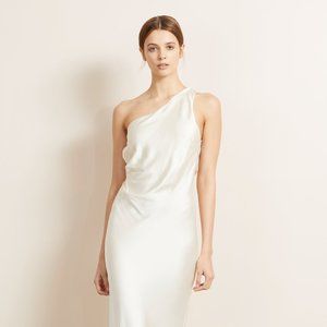 Bec & Bridge THE DREAMER ASYM MIDI DRESS - IVORY